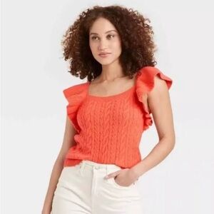 A New Day orange/coral sweater top